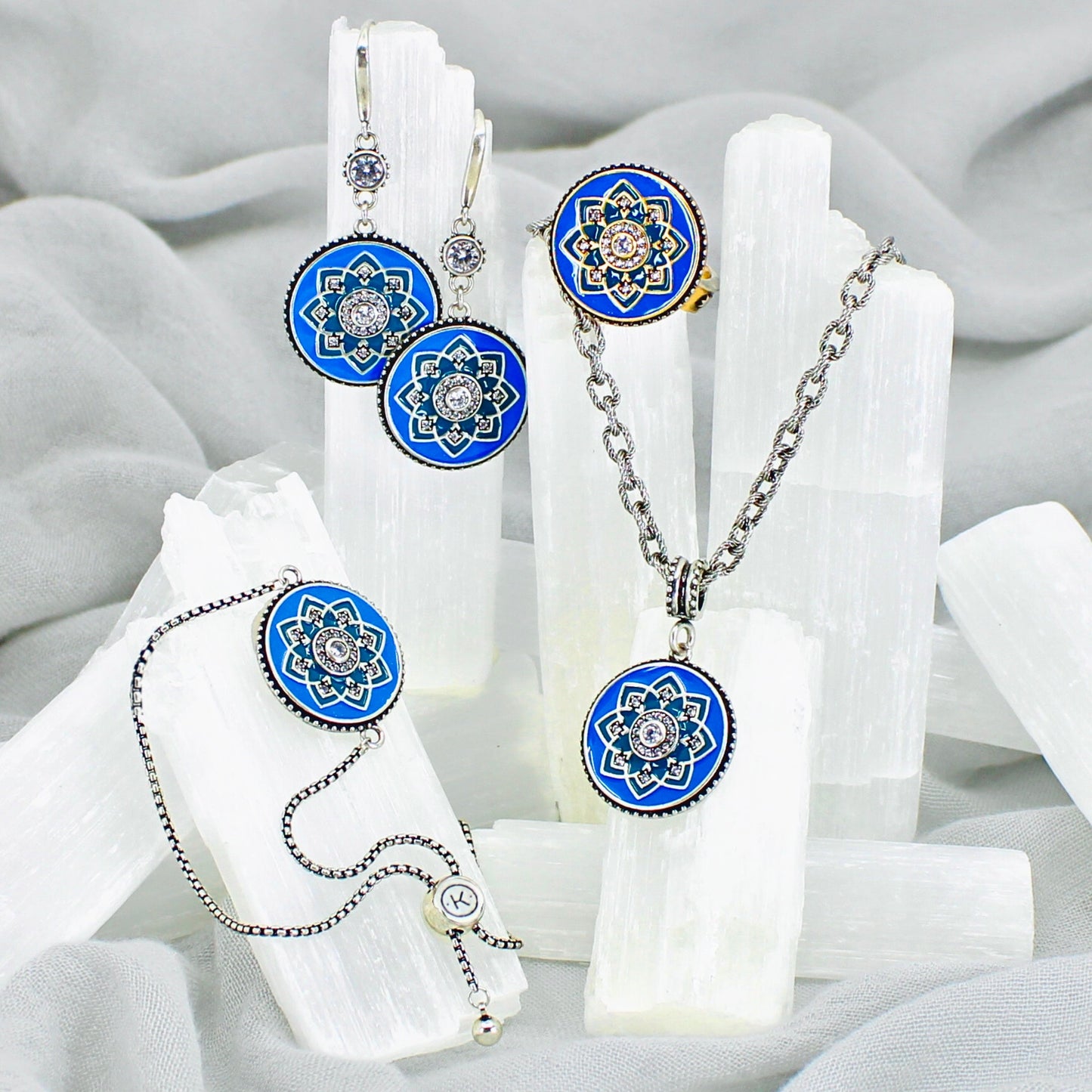 I Am Enough Mandala Drop Earrings