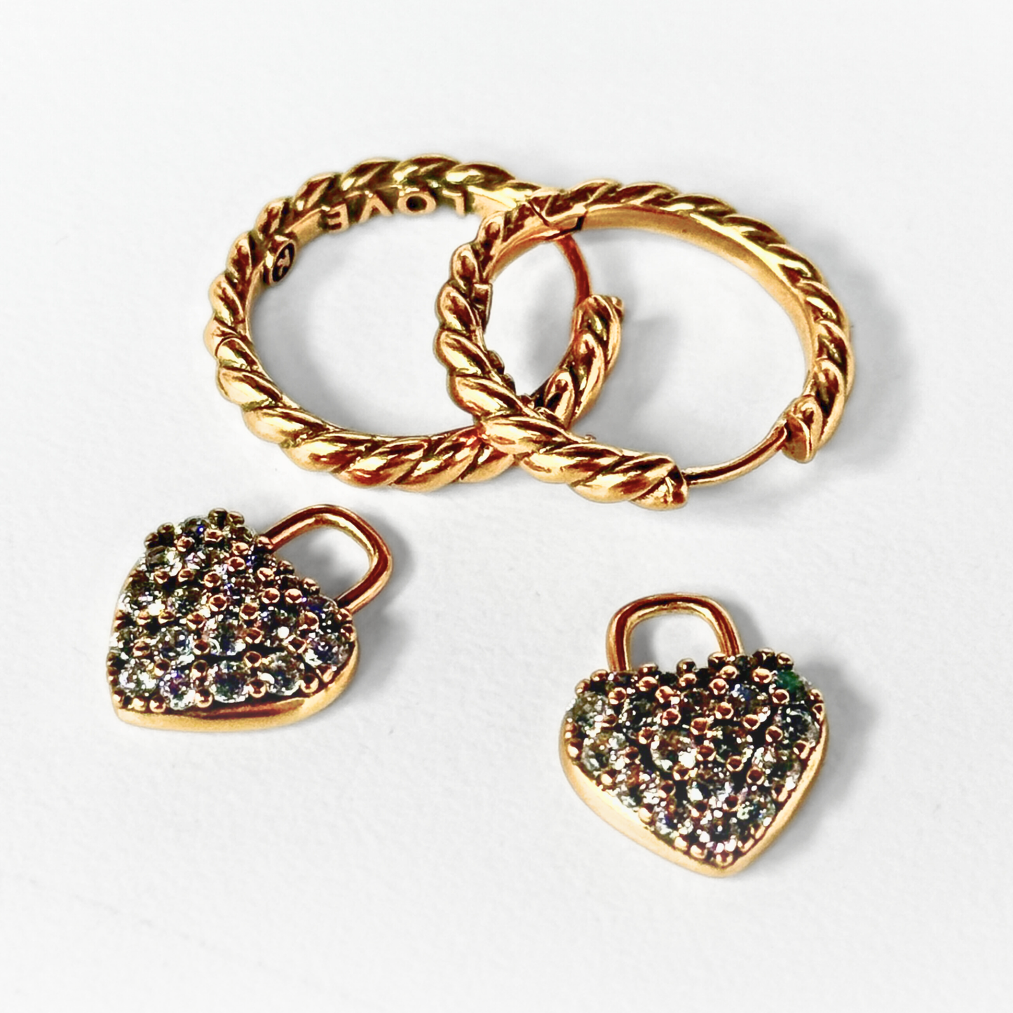 Love Forever Pavé Heart Huggie Earrings