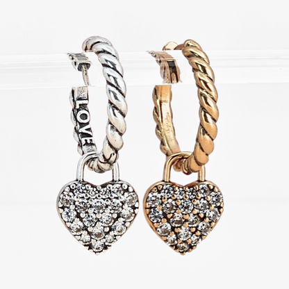 Love Forever Pavé Heart Huggie Earrings