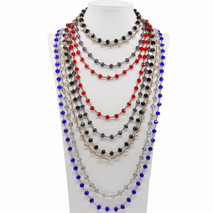 Crystal Rosary Layering Necklace
