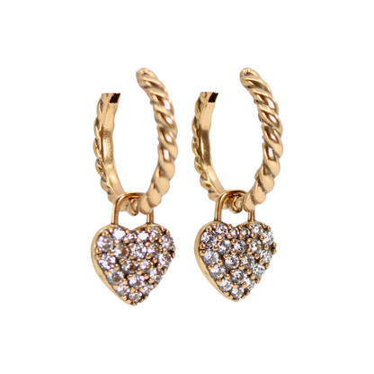 Love Forever Pavé Heart Huggie Earrings