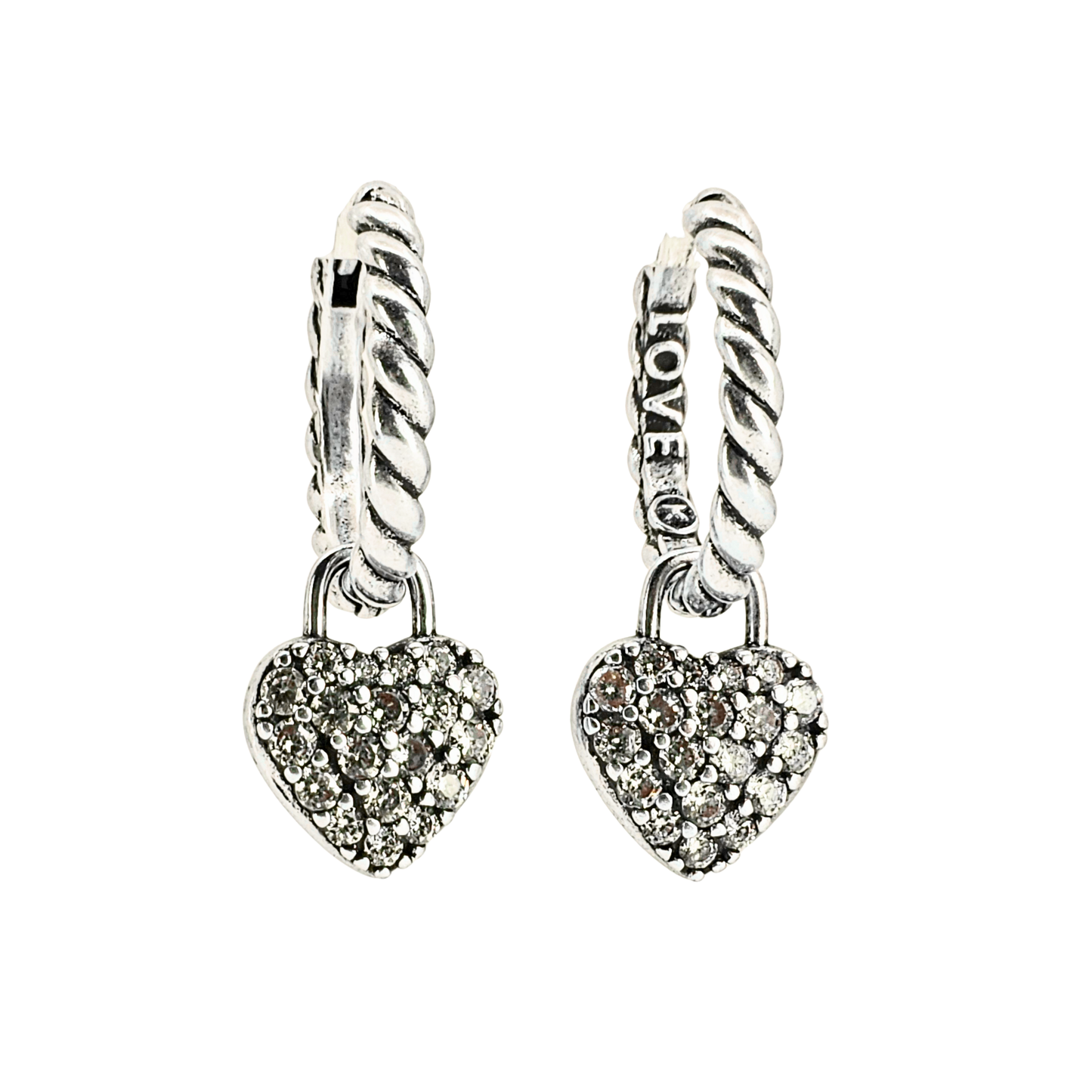 Love Forever Pavé Heart Huggie Earrings