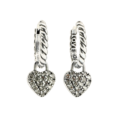 Love Forever Pavé Heart Huggie Earrings
