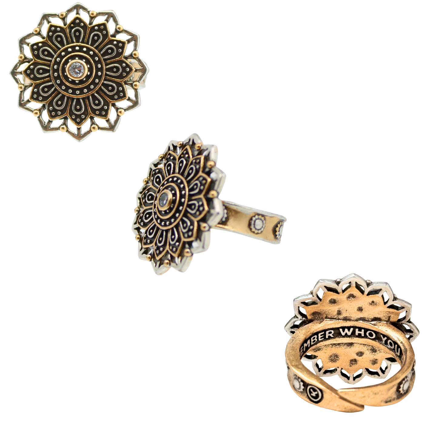 Remember Who You Are Flower Mandala Ring