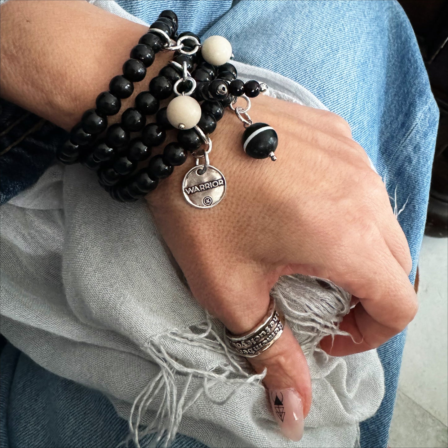 Warrior Heart Wood Boho Wrap Bracelet/Necklace