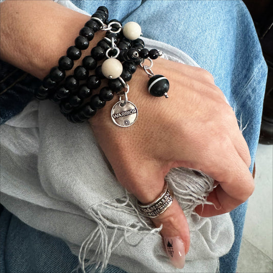 Warrior Heart Wood Boho Wrap Bracelet/Necklace