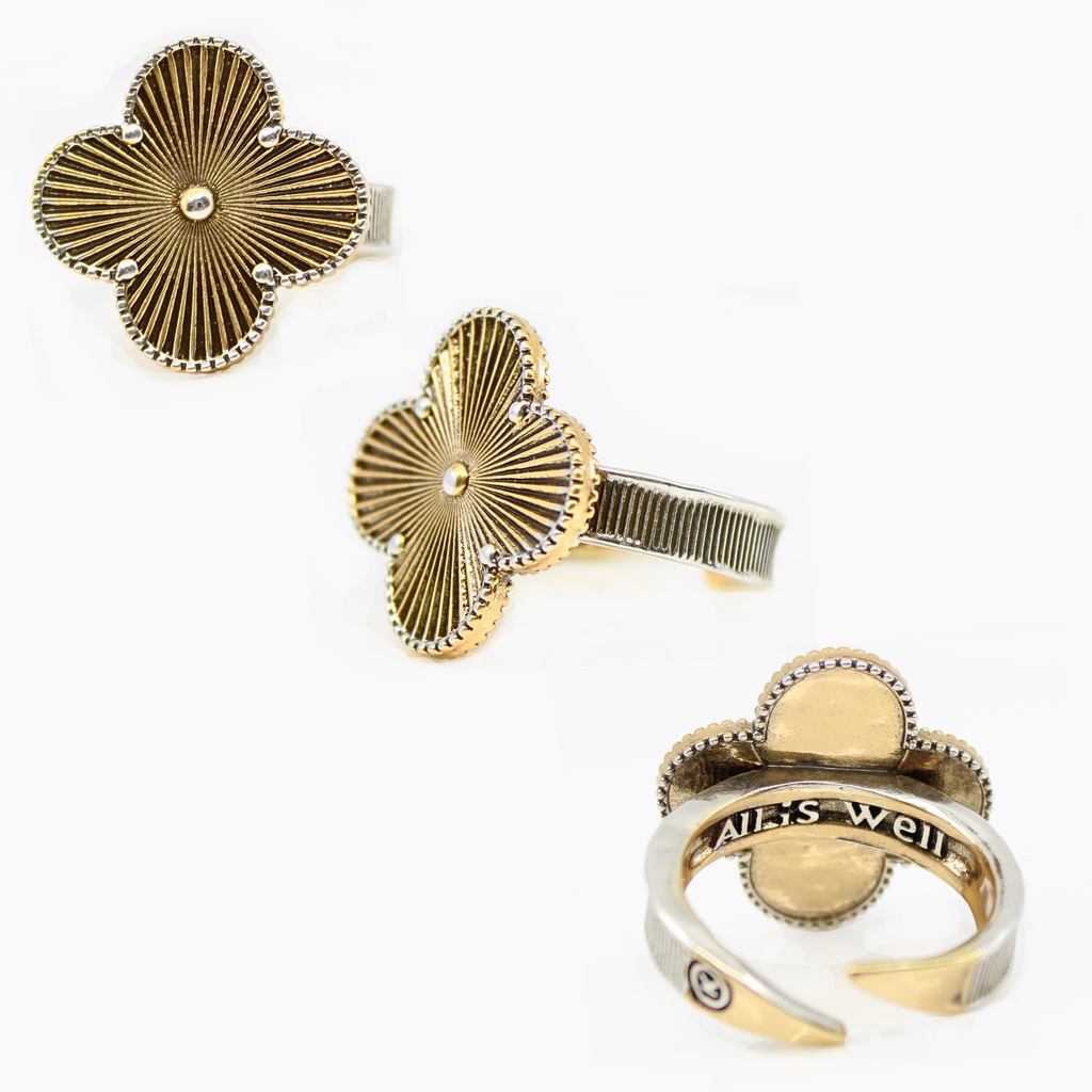 All Is Well Clover Adjustable Ring