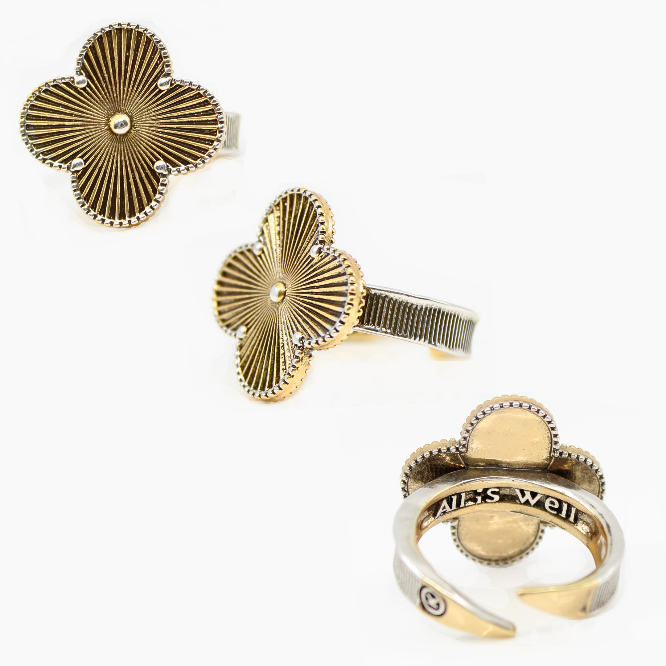 All Is Well Clover Adjustable Ring