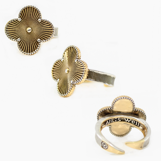 All Is Well Clover Adjustable Ring