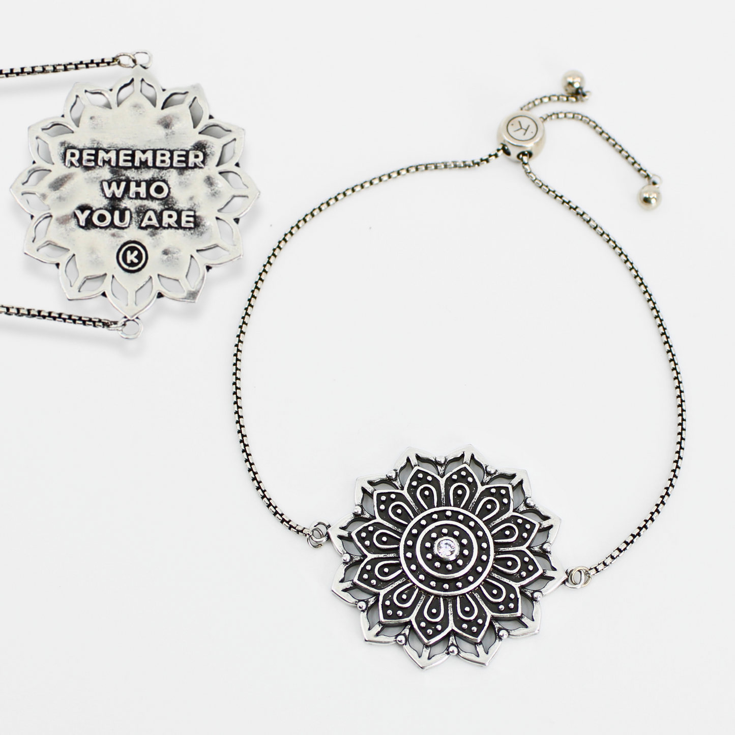 Remember Who You Are Flower Mandala Adjustable Bracelet
