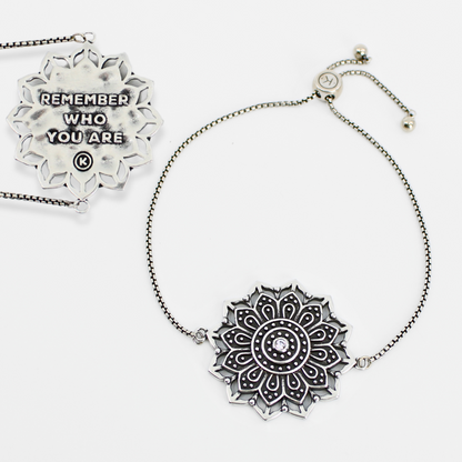 Remember Who You Are Flower Mandala Adjustable Bracelet