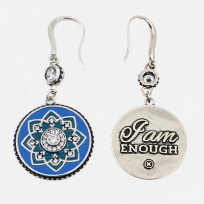 I Am Enough Mandala Drop Earrings