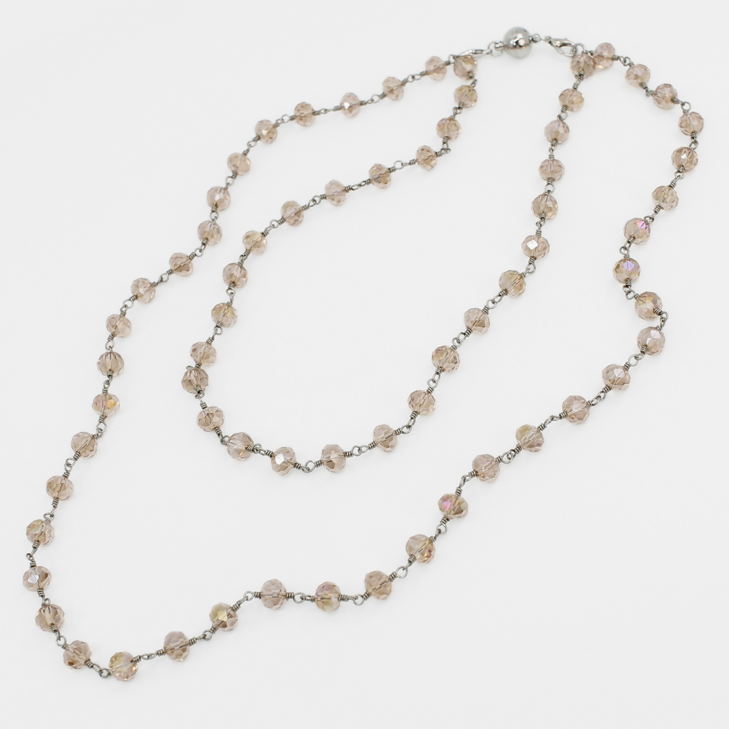Crystal Rosary Layering Necklace