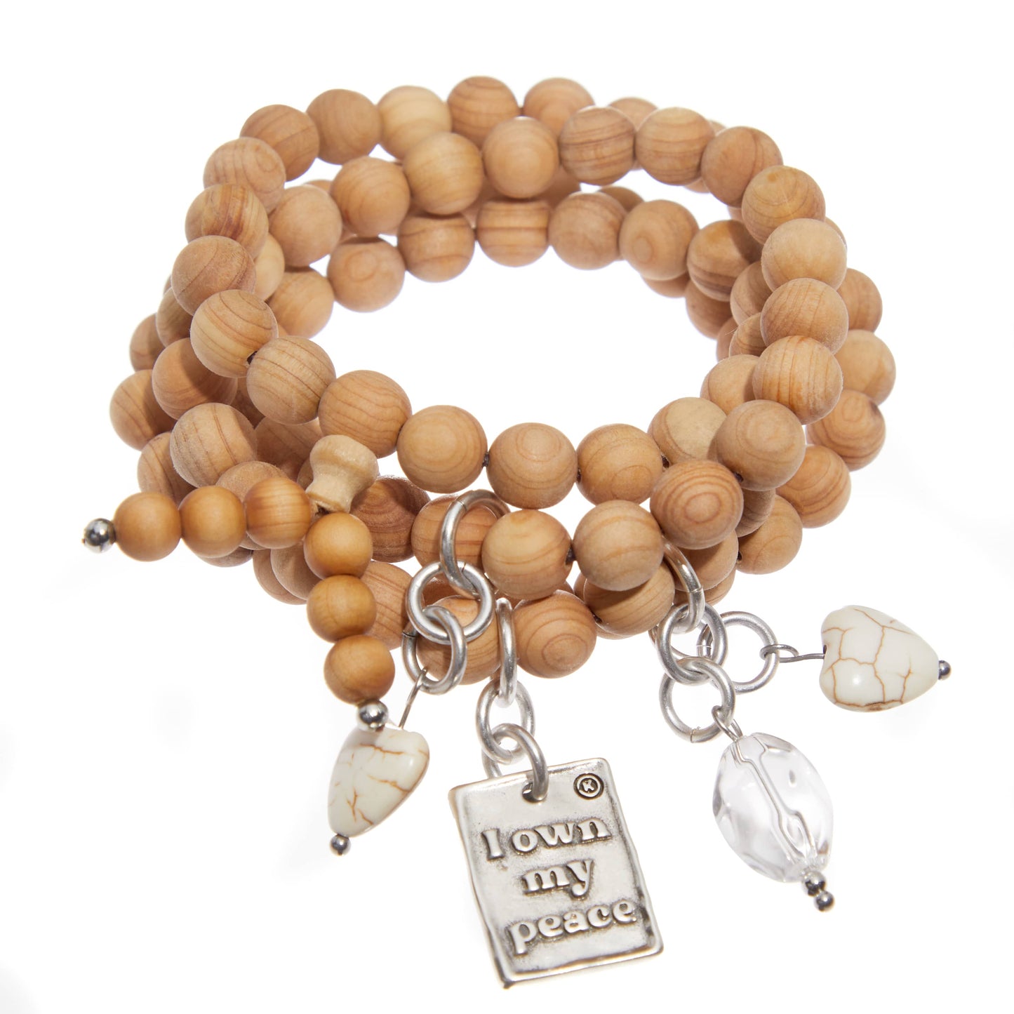 I Own My Peace Heart Wood Boho Wrap Bracelet/Necklace