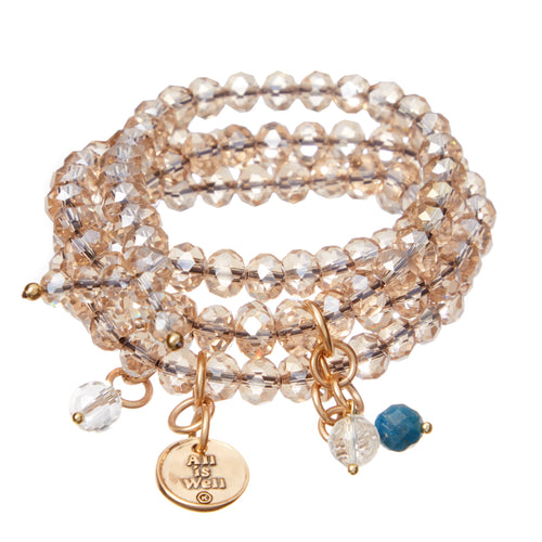 All is Well Heart Crystal Boho Wrap Bracelet/Necklace