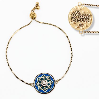 I Am Enough Mandala Adjustable Chain Bracelet