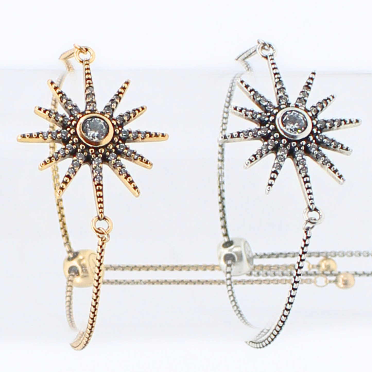 Breathe Crystal Starburst Adjustable Chain Bracelet
