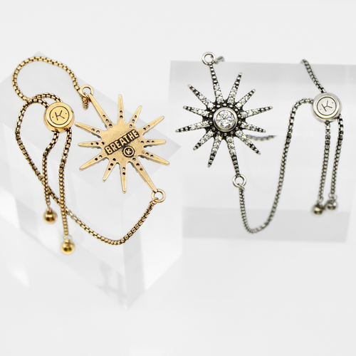 Breathe Crystal Starburst Adjustable Chain Bracelet