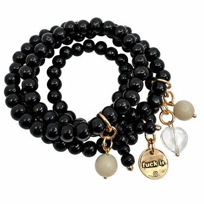 F*ck It Heart Wood Boho Wrap Bracelet/Necklace