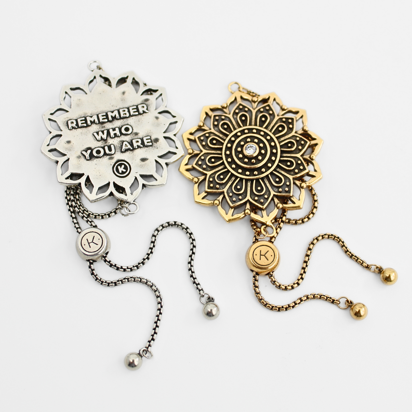 Remember Who You Are Flower Mandala Adjustable Bracelet