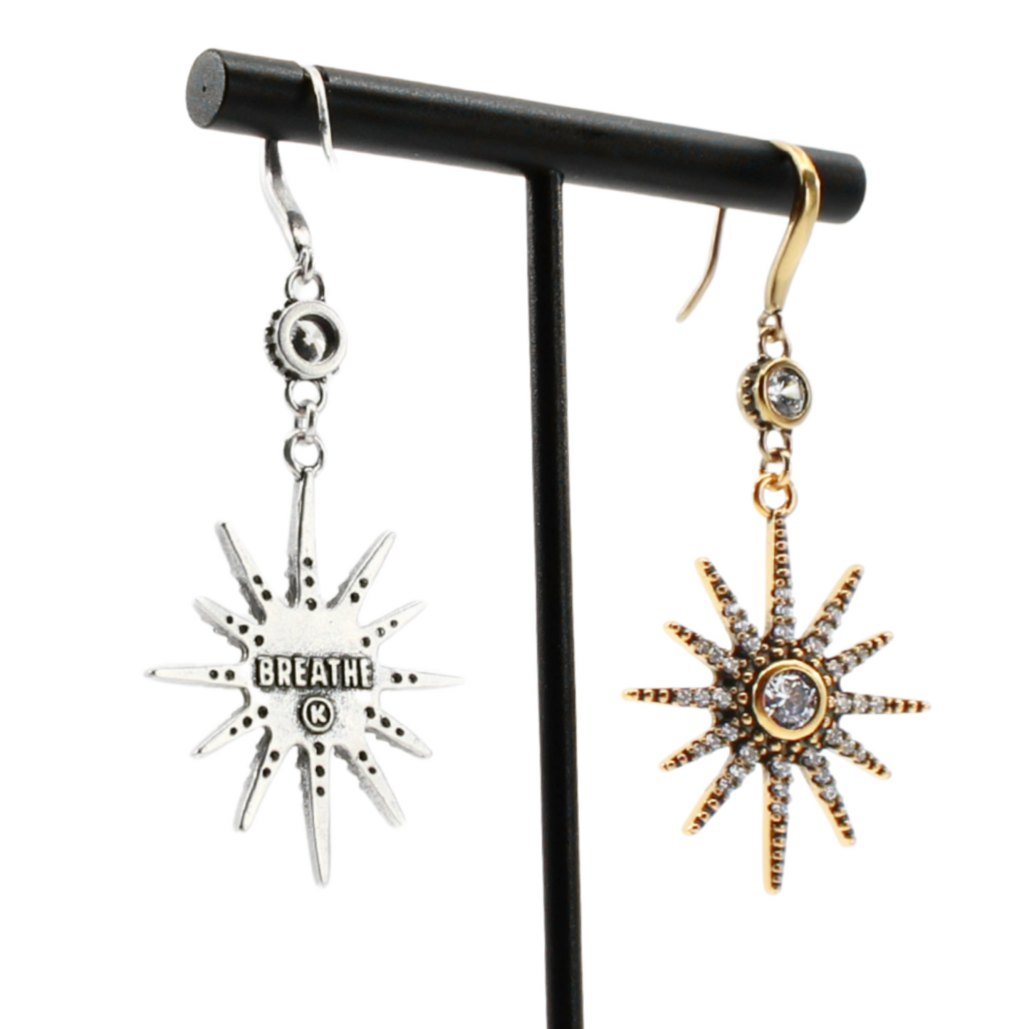 Breathe Crystal Starburst Drop Earrings