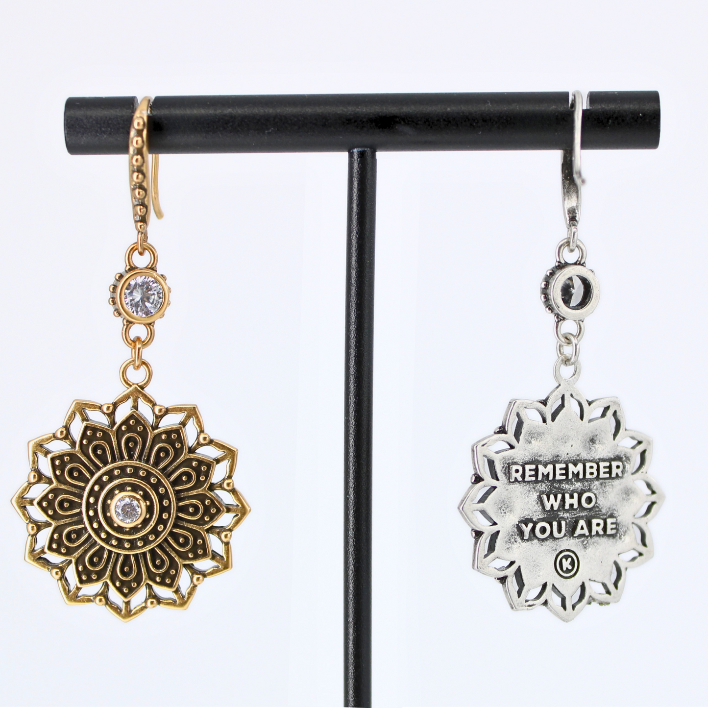 Remember Who You Are Flower Mandala Drop Earrings