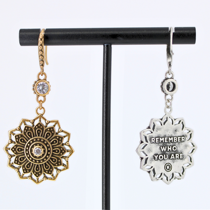 Remember Who You Are Flower Mandala Drop Earrings