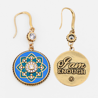I Am Enough Mandala Drop Earrings