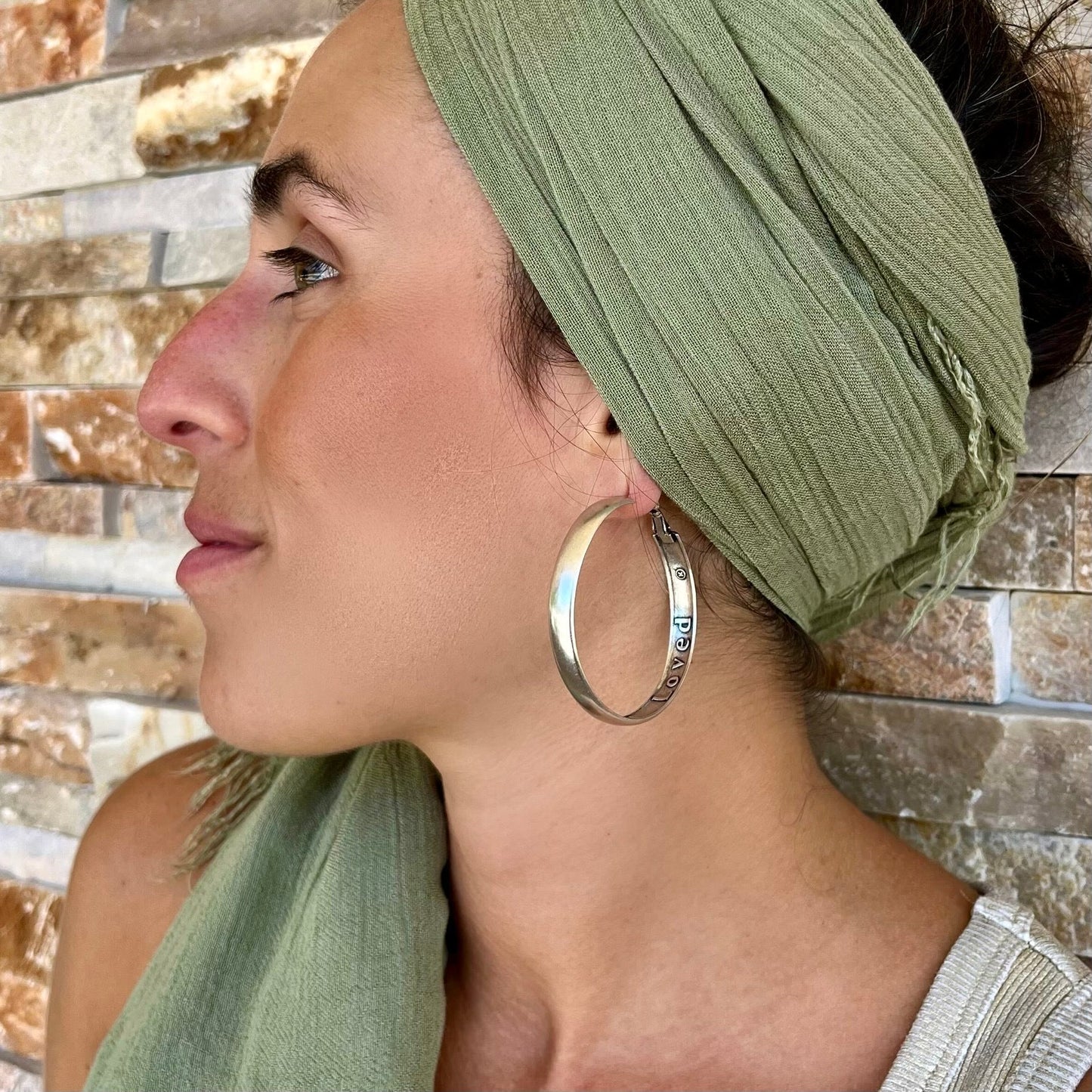 Blessed Guided Loved Hoop Earrings