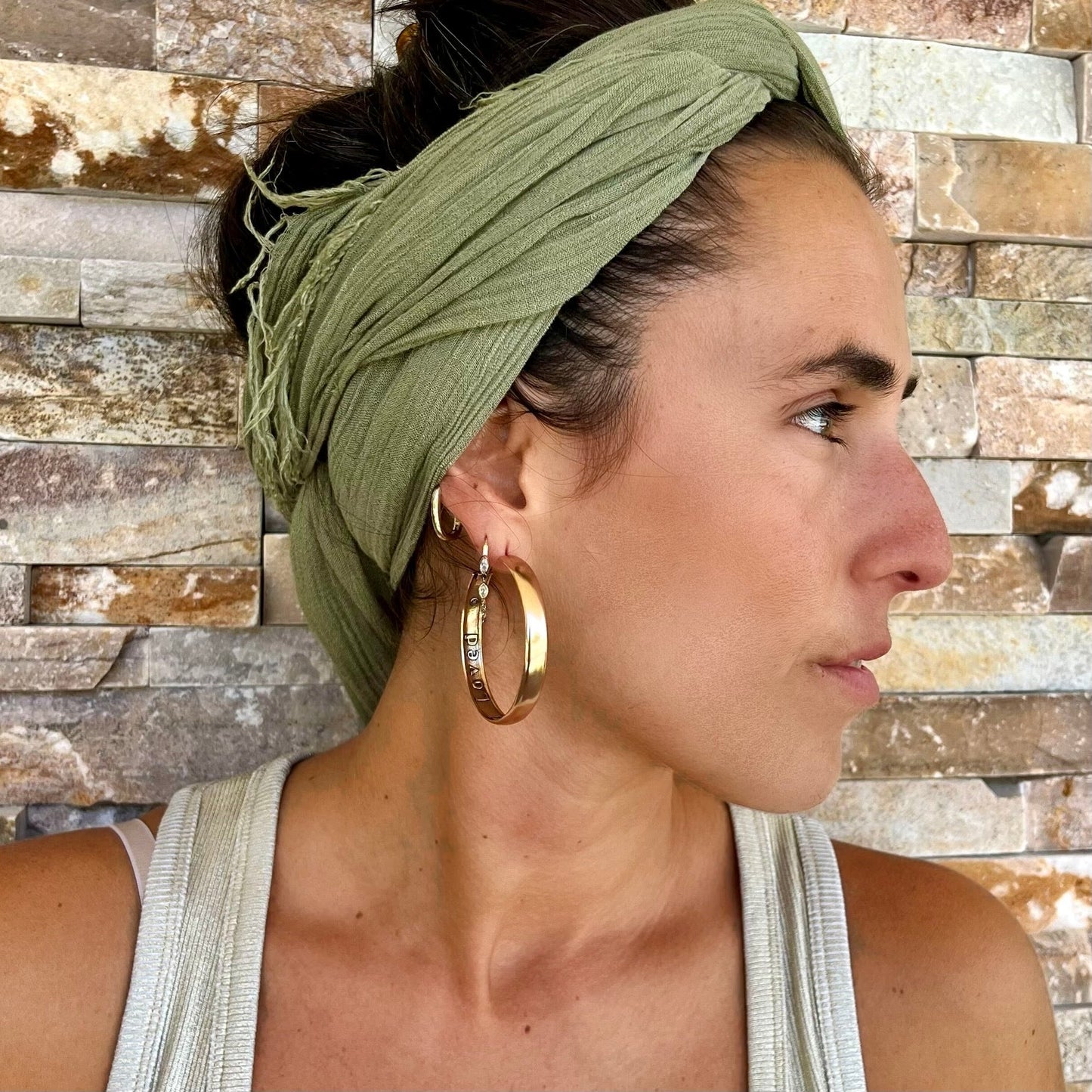 Blessed Guided Loved Hoop Earrings