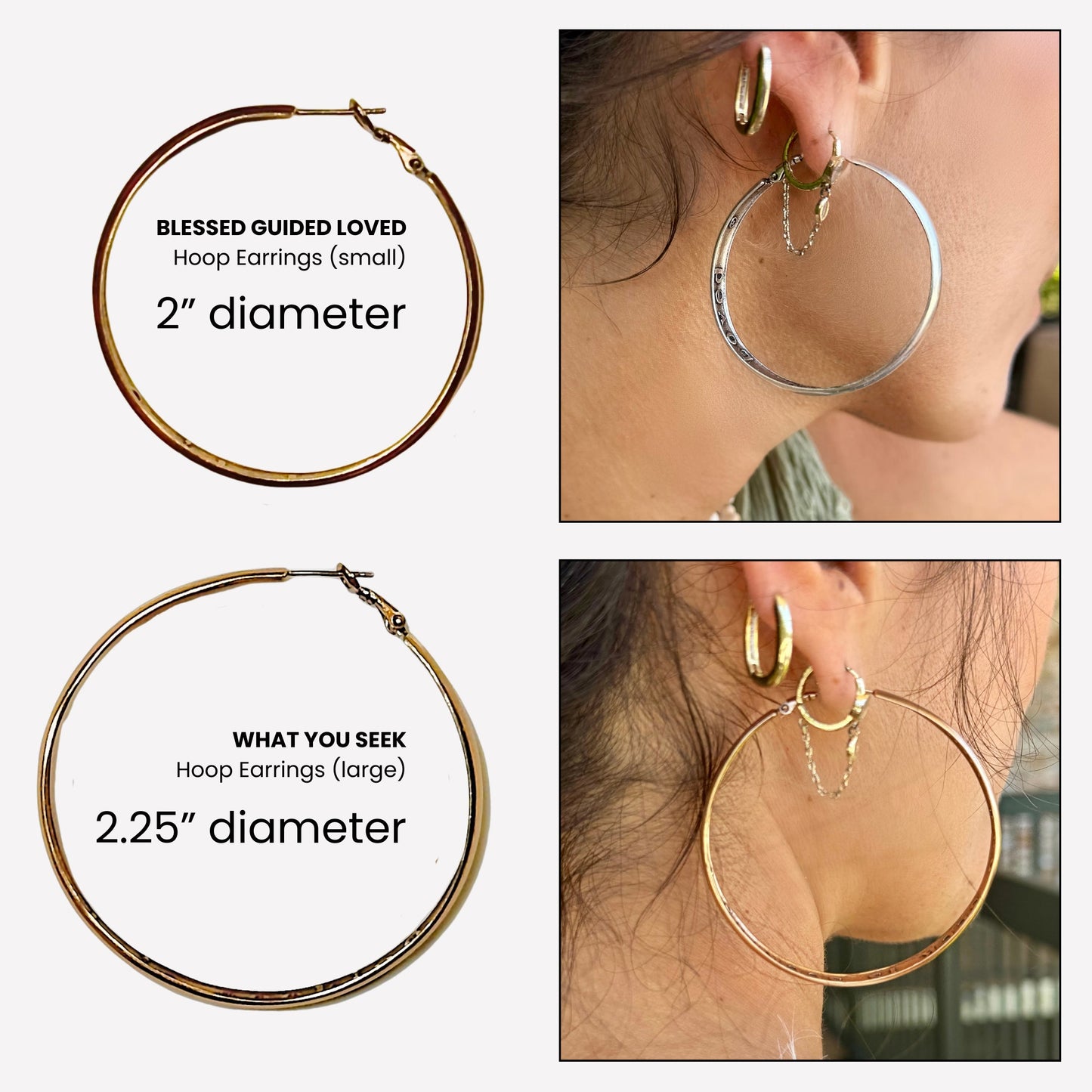 Blessed Guided Loved Hoop Earrings