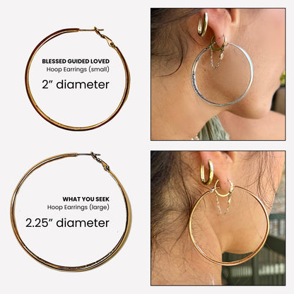 Blessed Guided Loved Hoop Earrings
