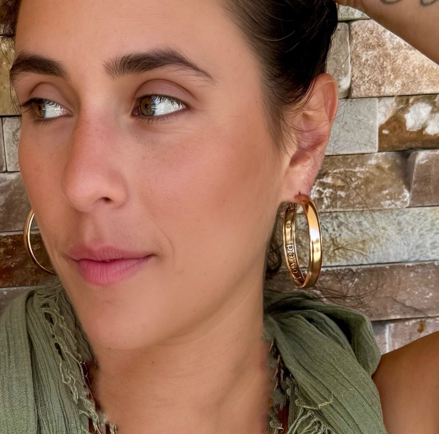 Blessed Guided Loved Hoop Earrings