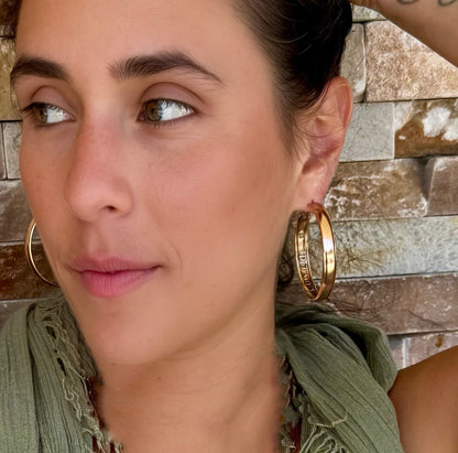 Blessed Guided Loved Hoop Earrings