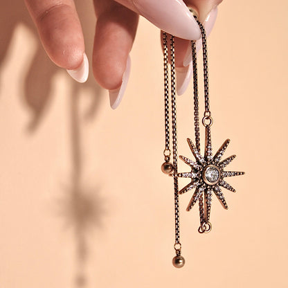 Breathe Crystal Starburst Adjustable Chain Bracelet
