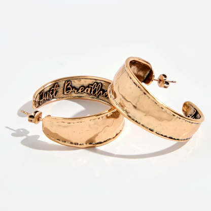 Just Breathe Hoop Earrings