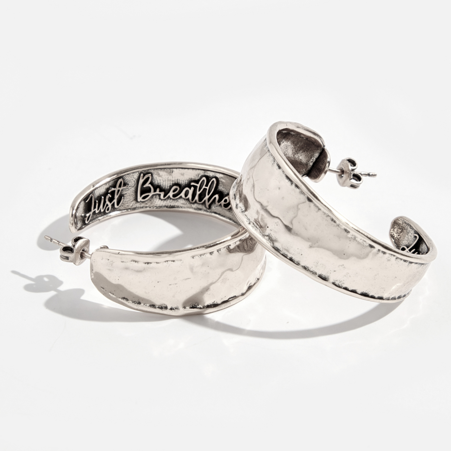 Just Breathe Hoop Earrings