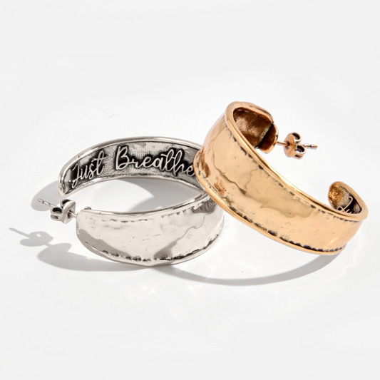 Just Breathe Hoop Earrings