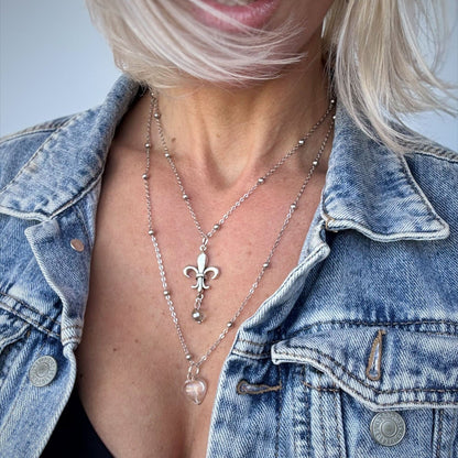 Love Fleur-de-Lis Dainty Necklace