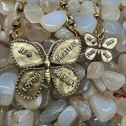 Be Kind True You Butterfly Dainty Necklace