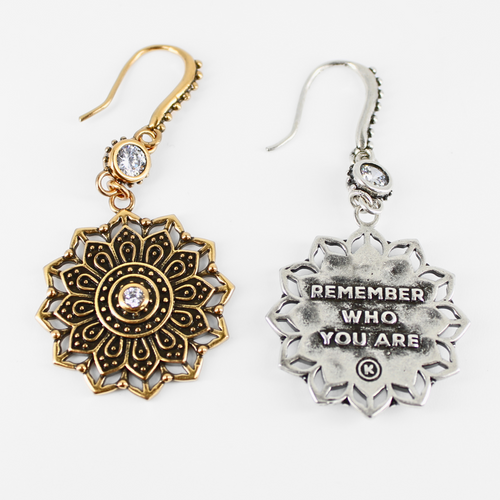 Remember Who You Are Flower Mandala Drop Earrings