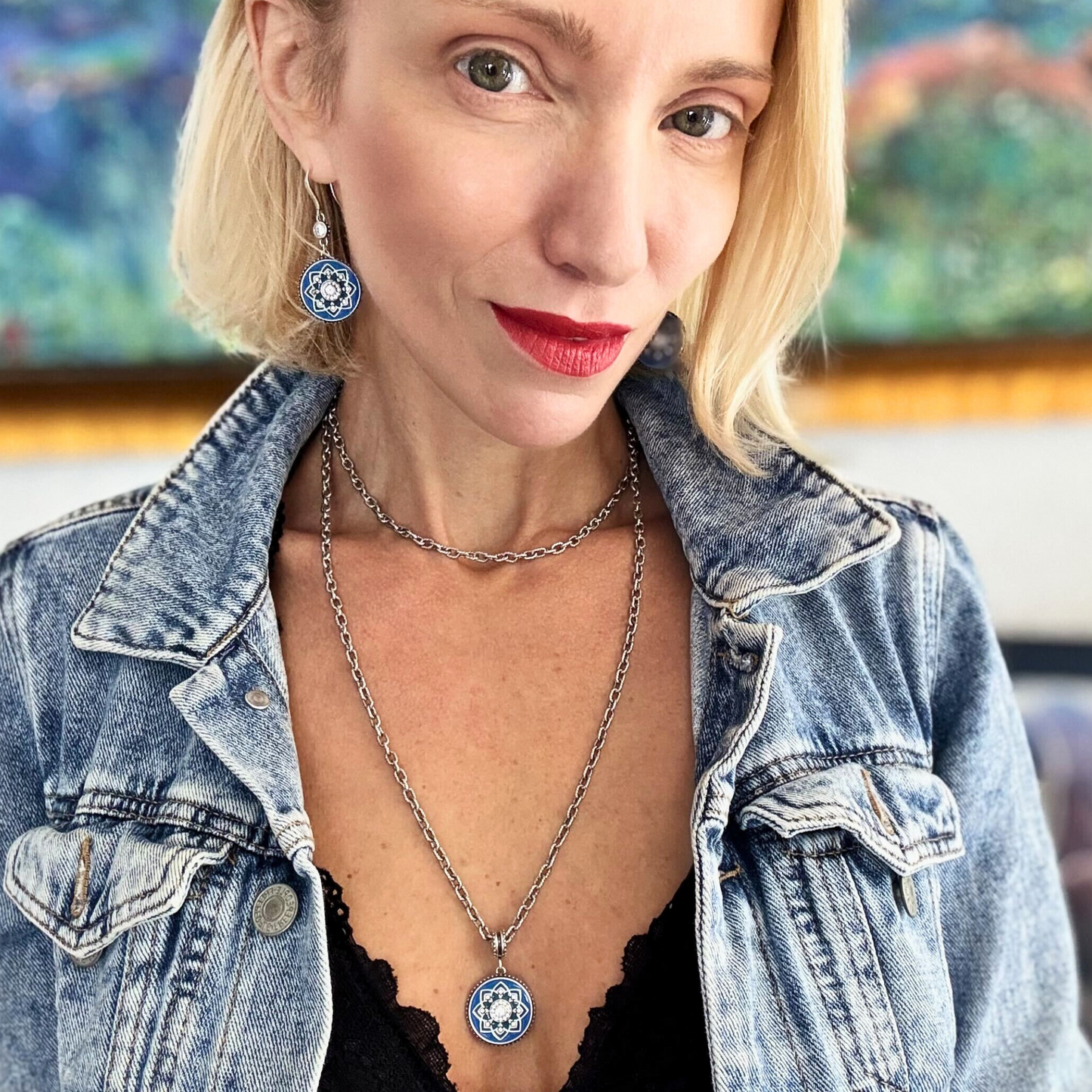 I Am Enough Mandala Drop Earrings