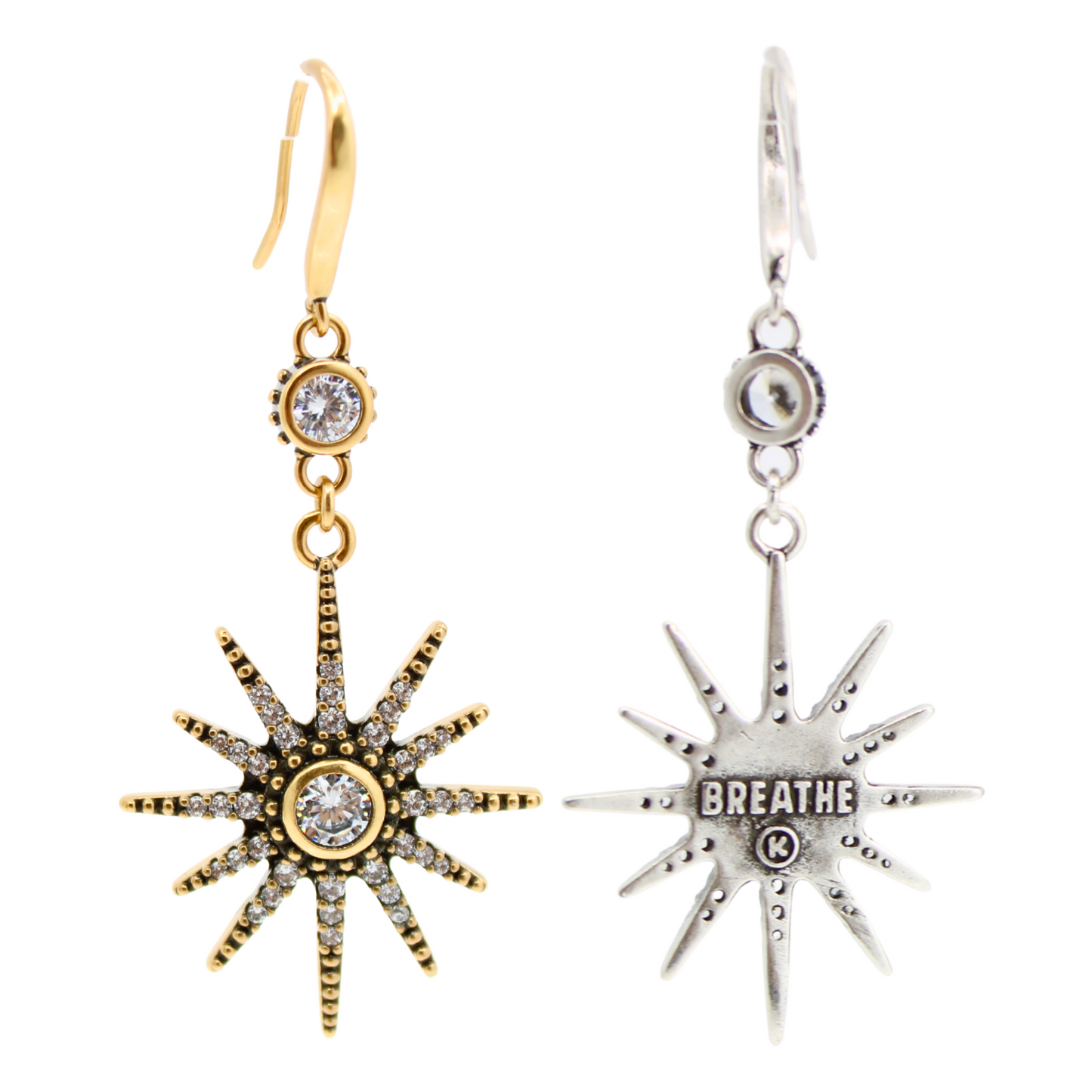 Breathe Crystal Starburst Drop Earrings