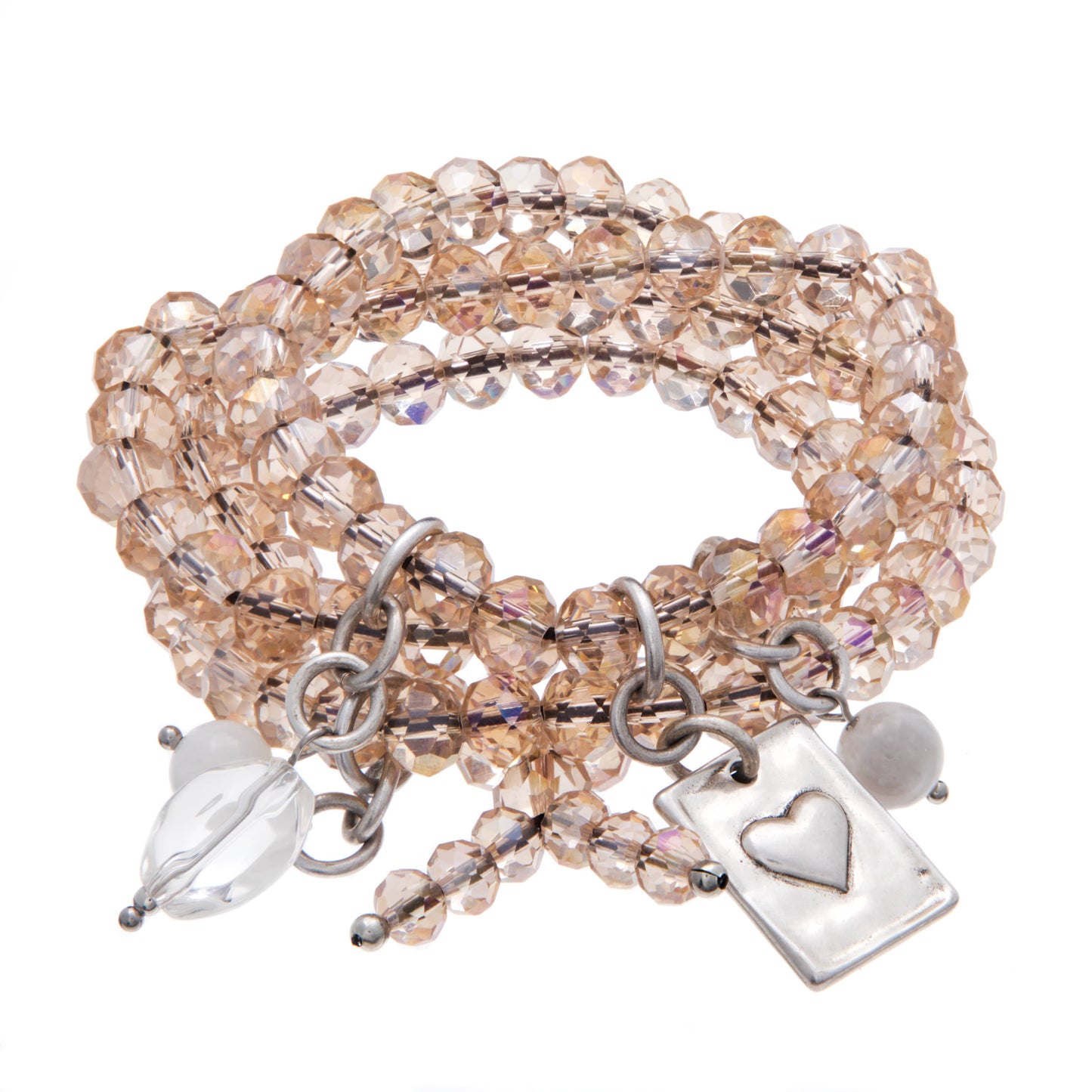 Remember Who The F*ck You Are Heart Crystal Boho Wrap Bracelet/Necklace
