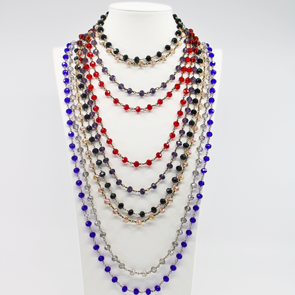 Crystal Rosary Layering Necklace