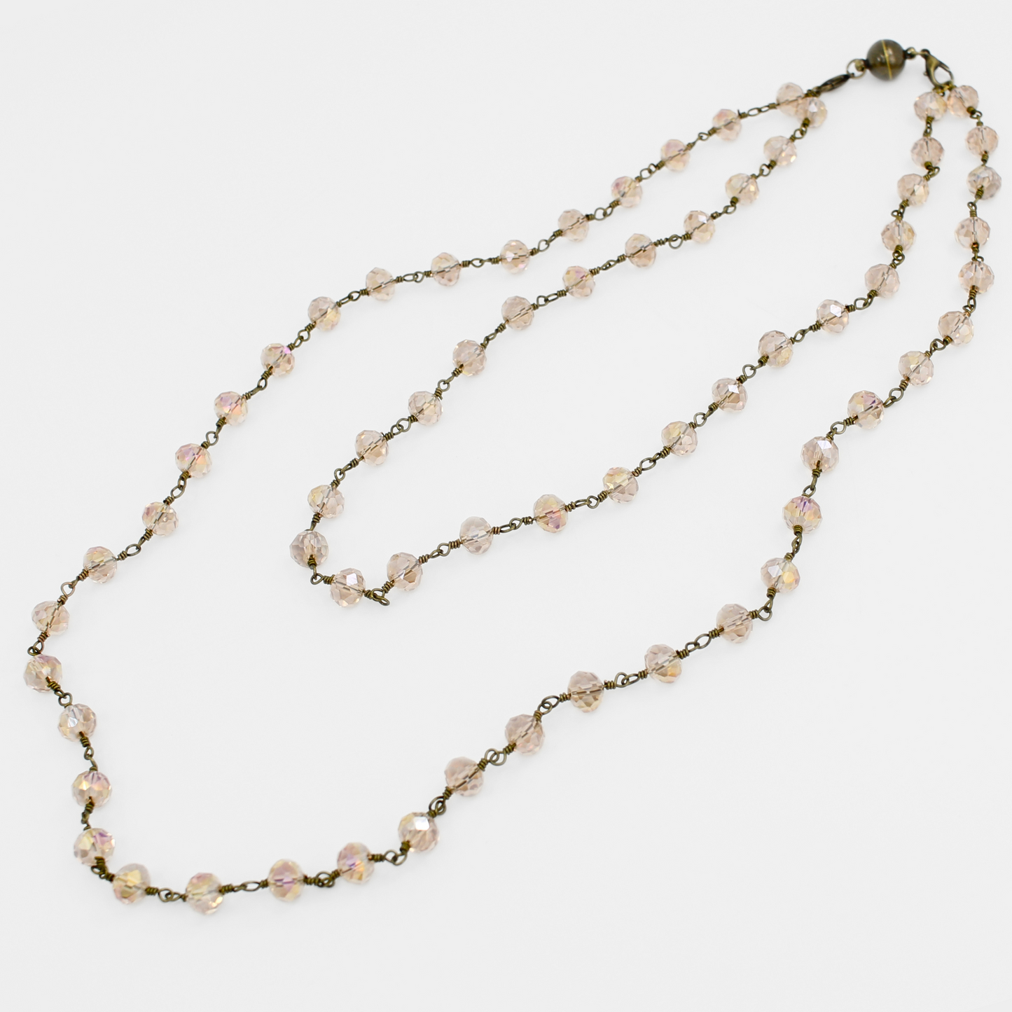 Crystal Rosary Layering Necklace