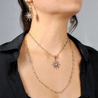 Breathe Crystal Starburst Drop Earrings