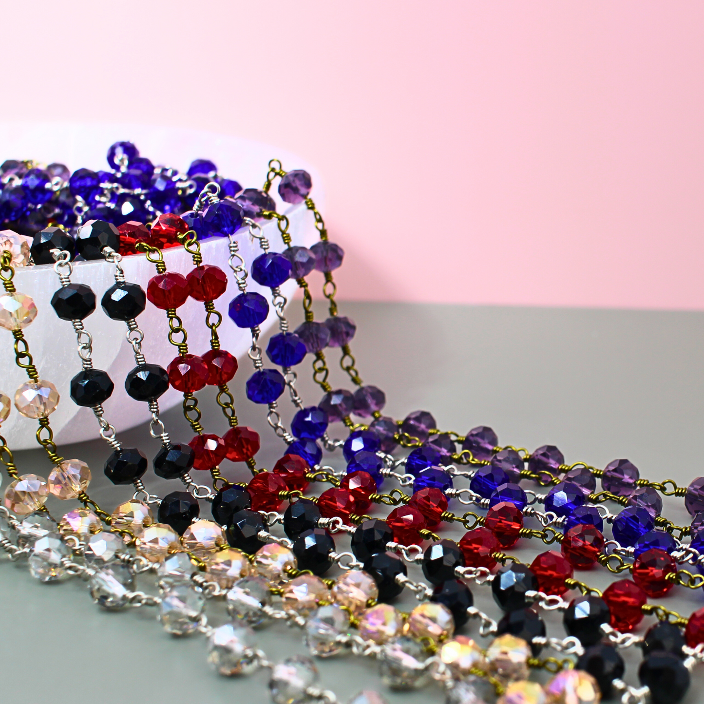 Crystal Rosary Layering Necklace