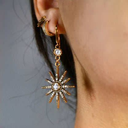 Breathe Crystal Starburst Drop Earrings