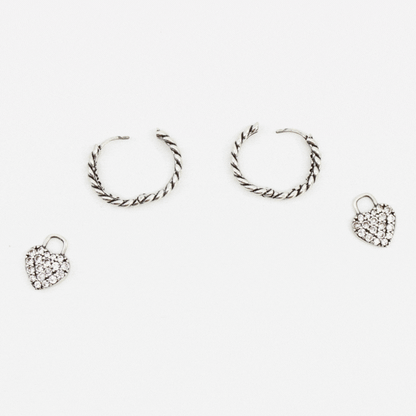 Love Forever Pavé Heart Huggie Earrings